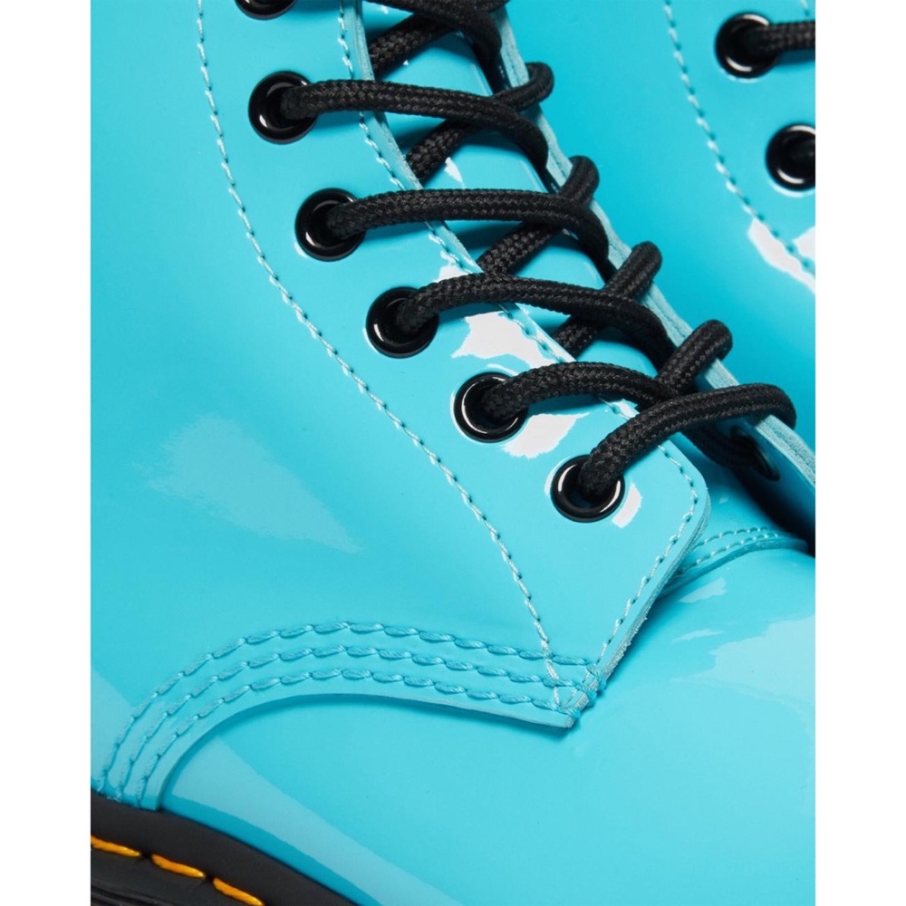 Free People x Dr. Martens 1460 Pascal Patent Leather Boots Turquoise $140 - Picture 12 of 16